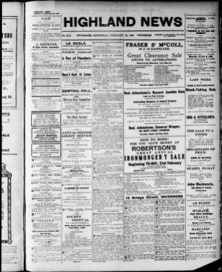 cover page of Highland News published on February 28, 1925