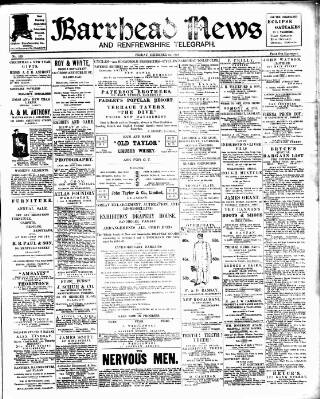 cover page of Barrhead News published on December 30, 1898