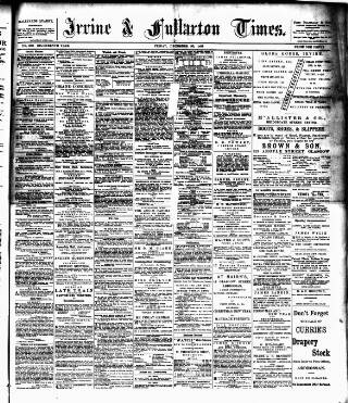 cover page of Irvine Times published on December 30, 1892