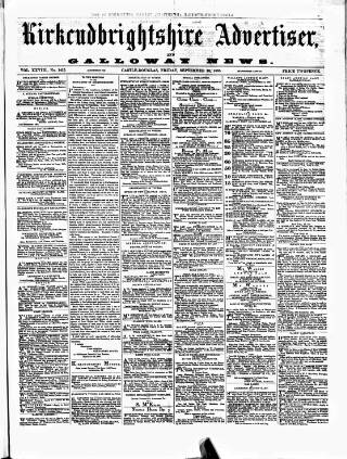 cover page of Galloway News and Kirkcudbrightshire Advertiser published on September 18, 1885
