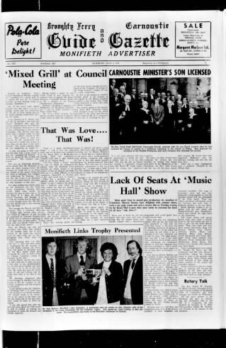 cover page of Broughty Ferry Guide and Advertiser published on July 6, 1974