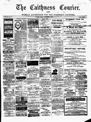 cover page of Caithness Courier published on September 18, 1891