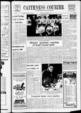 cover page of Caithness Courier published on November 30, 1983