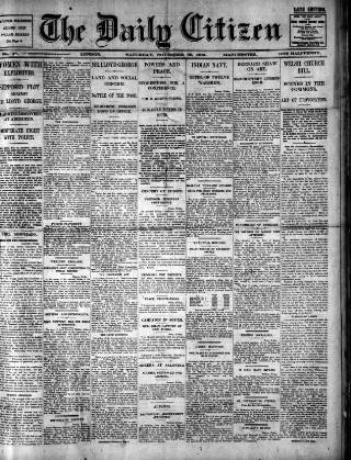 cover page of Daily Citizen (Manchester) published on November 30, 1912