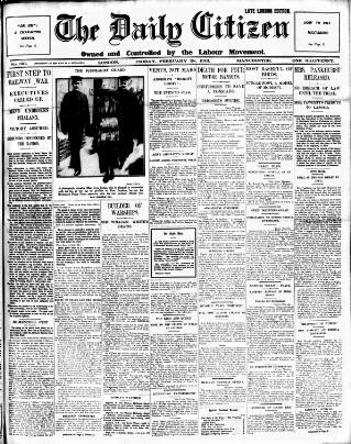cover page of Daily Citizen (Manchester) published on February 28, 1913