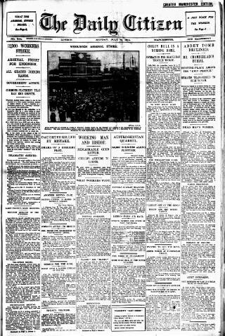 cover page of Daily Citizen (Manchester) published on July 6, 1914