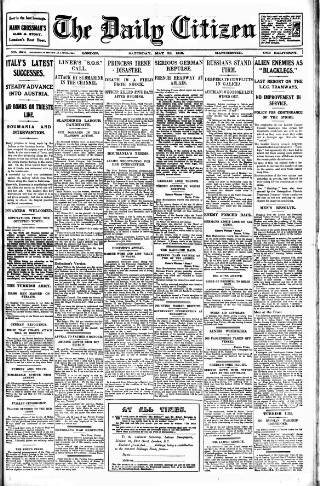 cover page of Daily Citizen (Manchester) published on May 29, 1915