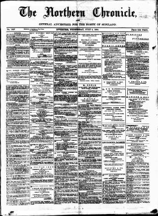 cover page of Northern Chronicle and General Advertiser for the North of Scotland published on July 6, 1904