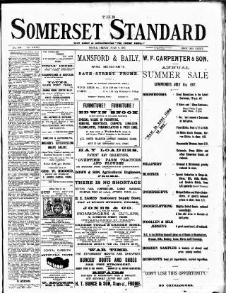 cover page of Somerset Standard published on July 6, 1917