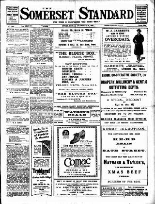 cover page of Somerset Standard published on November 30, 1923