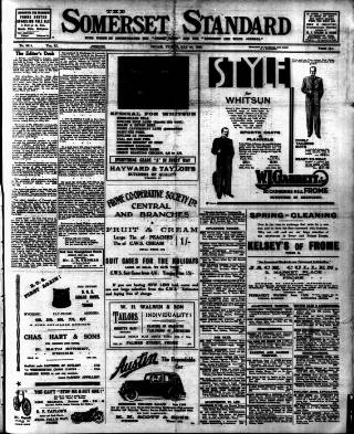cover page of Somerset Standard published on May 29, 1936