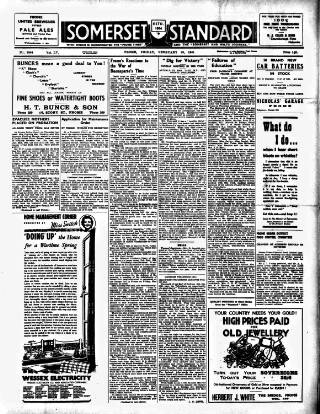 cover page of Somerset Standard published on February 28, 1941