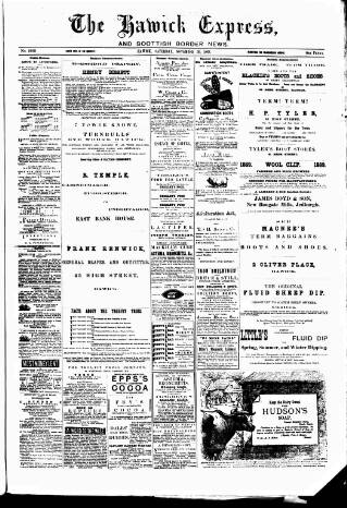 cover page of Hawick Express published on November 30, 1889