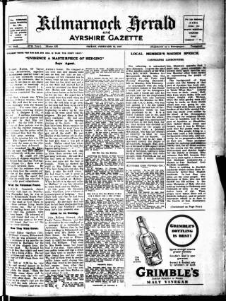 cover page of Kilmarnock Herald and North Ayrshire Gazette published on February 28, 1947
