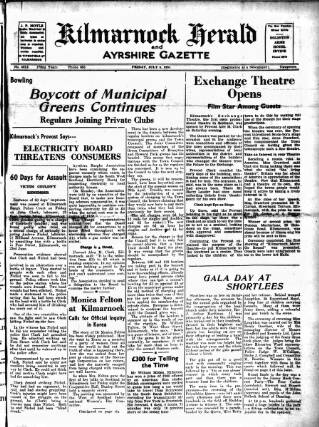 cover page of Kilmarnock Herald and North Ayrshire Gazette published on July 6, 1951