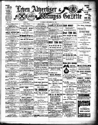 cover page of Leven Advertiser & Wemyss Gazette published on November 30, 1911