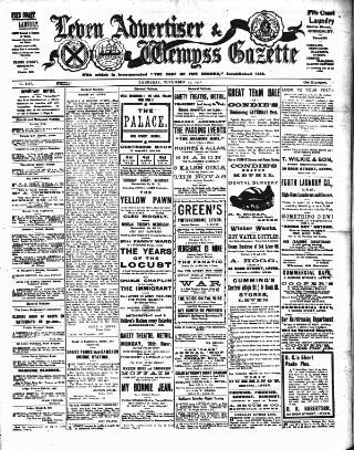 cover page of Leven Advertiser & Wemyss Gazette published on November 15, 1917