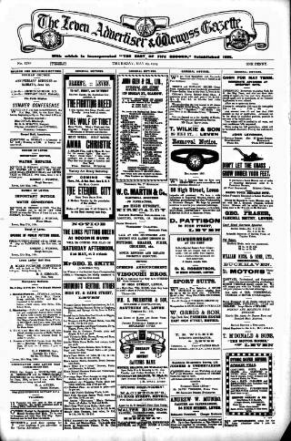 cover page of Leven Advertiser & Wemyss Gazette published on May 29, 1924