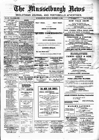 cover page of Musselburgh News published on December 30, 1904