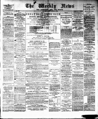 cover page of Aberdeen Weekly News published on September 18, 1886