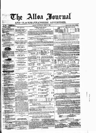 cover page of Alloa Journal published on July 6, 1861