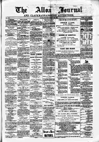 cover page of Alloa Journal published on May 29, 1875