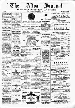 cover page of Alloa Journal published on September 18, 1880