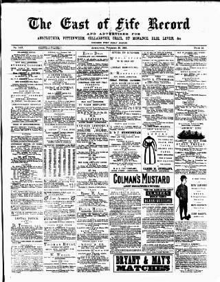 cover page of East of Fife Record published on November 30, 1883