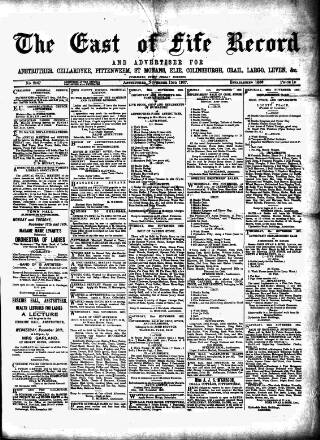 cover page of East of Fife Record published on November 15, 1907