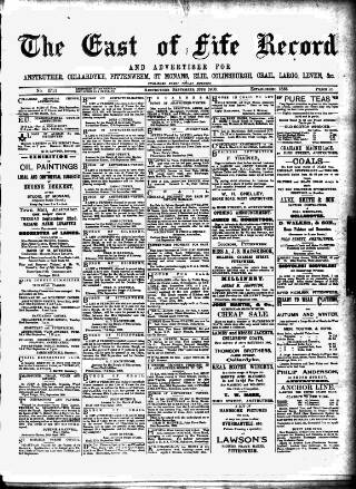 cover page of East of Fife Record published on September 18, 1908