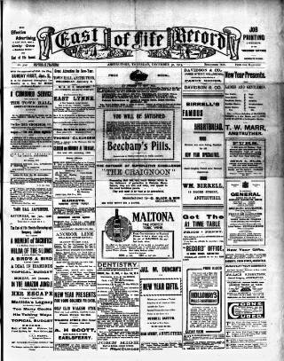 cover page of East of Fife Record published on December 30, 1915