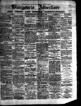 cover page of Blairgowrie Advertiser published on May 29, 1886