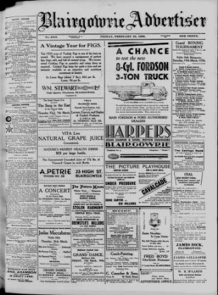 cover page of Blairgowrie Advertiser published on February 28, 1936