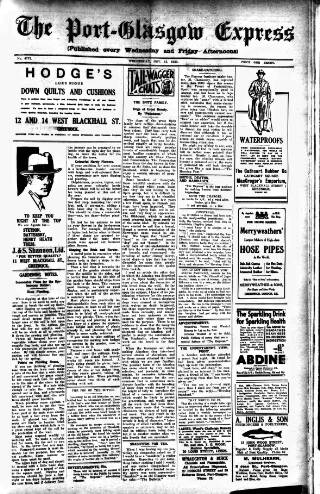 cover page of Port-Glasgow Express published on November 15, 1933