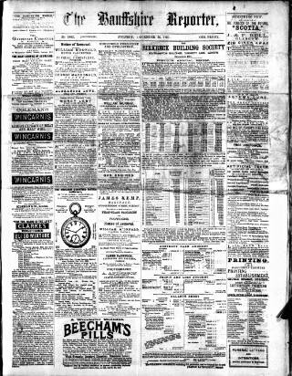 cover page of Banffshire Reporter published on December 30, 1891