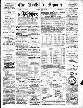 cover page of Banffshire Reporter published on July 6, 1892