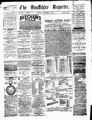 cover page of Banffshire Reporter published on November 15, 1893