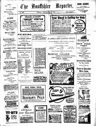 cover page of Banffshire Reporter published on September 18, 1918