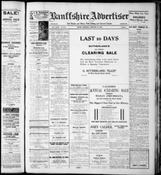 cover page of Banffshire Advertiser published on February 28, 1929