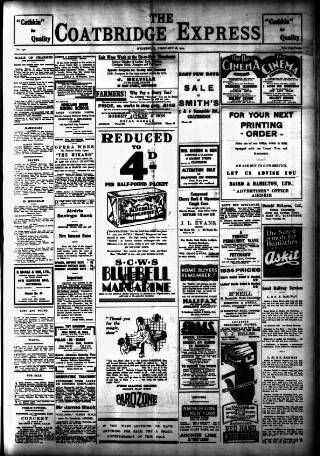 cover page of Coatbridge Express published on February 28, 1934