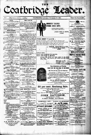 cover page of Coatbridge Leader published on November 30, 1912