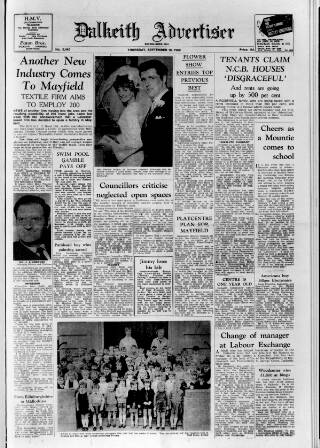 cover page of Dalkeith Advertiser published on September 18, 1969