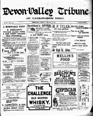 cover page of Devon Valley Tribune published on February 28, 1905