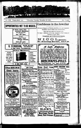 cover page of Devon Valley Tribune published on November 15, 1921