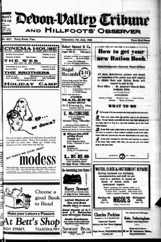 cover page of Devon Valley Tribune published on July 6, 1948