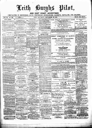 cover page of Leith Burghs Pilot published on September 18, 1875