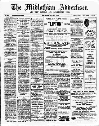 cover page of Midlothian Advertiser published on November 30, 1923