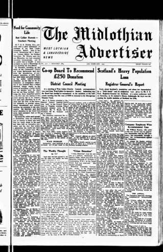 cover page of Midlothian Advertiser published on February 28, 1947