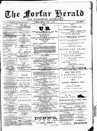cover page of Forfar Herald published on July 6, 1894