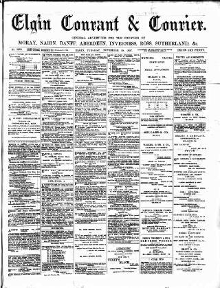 cover page of Elgin Courant, and Morayshire Advertiser published on November 15, 1887